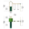 Rebo Adventure Wooden Climbing Frame, Swing Set and Slide - Annapurna Green - Image 2