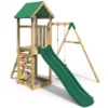 Rebo Adventure Wooden Climbing Frame, Swing Set and Slide - Rushmore Green - Image 4