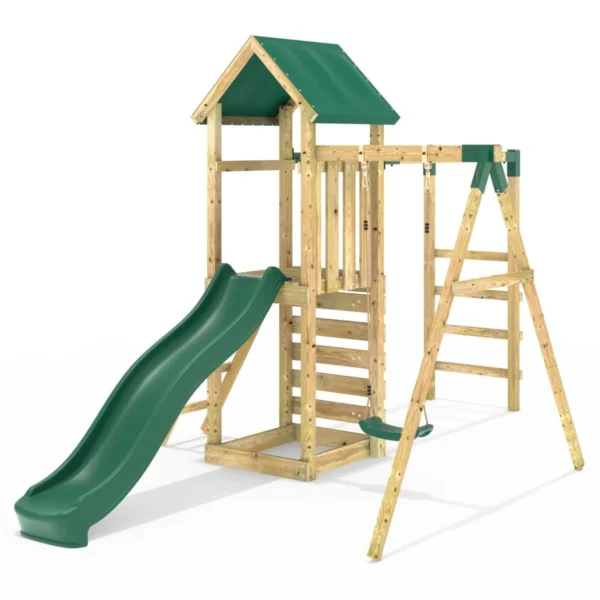 Rebo Adventure Wooden Climbing Frame with Monkey Bar, Swings & Slide - Arvon - Image 4