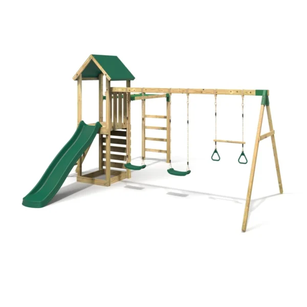 Rebo Adventure Wooden Climbing Frame with Monkey Bar, Swings & Slide - Pelion - Image 5