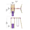 Rebo Apollo Wooden Swing Set with Platform and Slide - Pink - Image 4