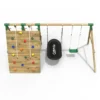 Rebo Beat The Wall Wooden Swing Set with Double up & Over Climbing Wall – Vertex - Image 4