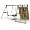 Rebo Beat The Wall Wooden Swing Set with Double up & Over Climbing Wall – Vertex - Image 3
