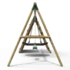 Rebo Beat The Wall Wooden Swing Set with Double up & Over Climbing Wall – Vertex - Image 2