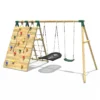 Rebo Beat The Wall Wooden Swing Set with Double up & Over Climbing Wall – Vertex - Image 5