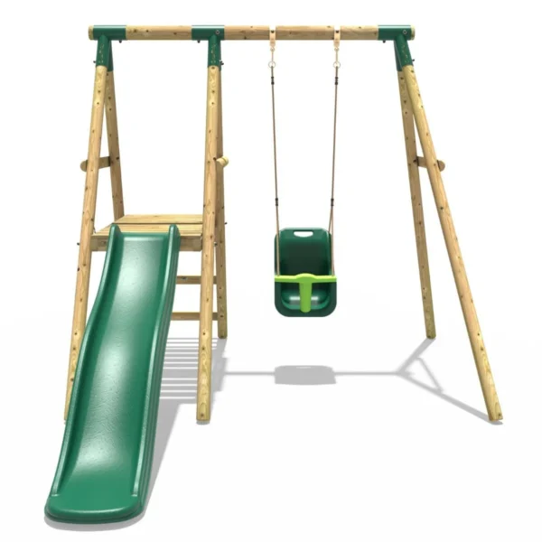 Rebo Cassini Wooden Swing Set with Platform and Slide - Image 5