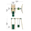 Rebo Cassini Wooden Swing Set with Platform and Slide - Image 2