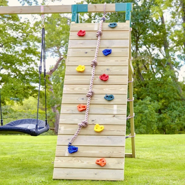 Rebo Challenge Wooden Climbing Frame with Swings, Slide and Up & over Climbing wall - Bear - Image 2