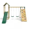 Rebo Challenge Wooden Climbing Frame with Swings, Slide and Up & over Climbing wall - Greenhorn - Image 6