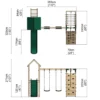 Rebo Challenge Wooden Climbing Frame with Swings, Slide and Up & over Climbing wall - Greenhorn - Image 2