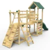 Rebo Double Tower Climbing Frame with Flexible Bridge, Swing & Slide - Rainier - Image 6