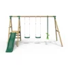 Rebo Saturn Wooden Swing Set with Platform and Slide - Image 4