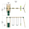 Rebo Saturn Wooden Swing Set with Platform and Slide - Image 2
