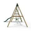 Rebo Saturn Wooden Swing Set with Platform and Slide - Image 3