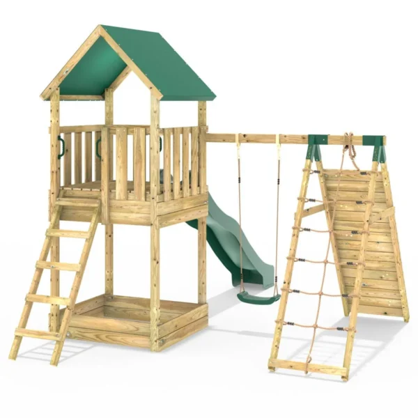 Rebo Modular Wooden Climbing Frame Adventure Playset - Swing & Climb Wychwood - Image 2