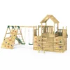 Rebo Modular Wooden Climbing Frame Playset - M27 Double Swing, Monkey Bars & Den - Image 6