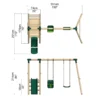 Rebo Odyssey Wooden Swing & Slide Set with Platform and Slide - Image 2