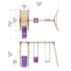 Rebo Odyssey Wooden Swing Set with Platform and Slide - Pink - Image 2
