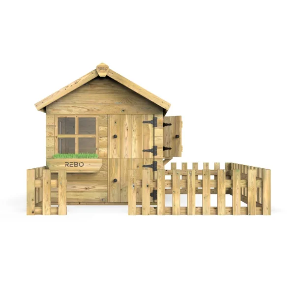 Rebo Orchard 4FT x 4FT Children’s Wooden Garden Playhouse - Dove - Image 4