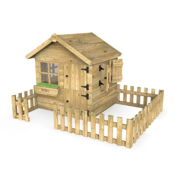 Rebo Orchard 4FT x 4FT Children’s Wooden Garden Playhouse - Dove