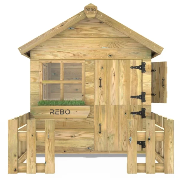 Rebo Orchard 4FT x 4FT Children’s Wooden Garden Playhouse - Swift - Image 4