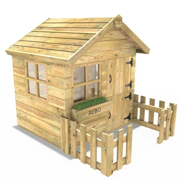 Rebo Orchard 4FT x 4FT Children’s Wooden Garden Playhouse - Swift - Image 3