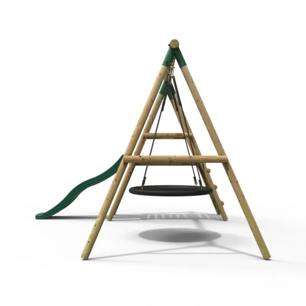 Rebo Rosetta Wooden Swing Set with Platform and Slide - Image 5