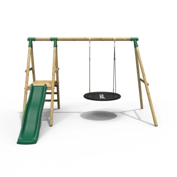 Rebo Rosetta Wooden Swing Set with Platform and Slide - Image 6