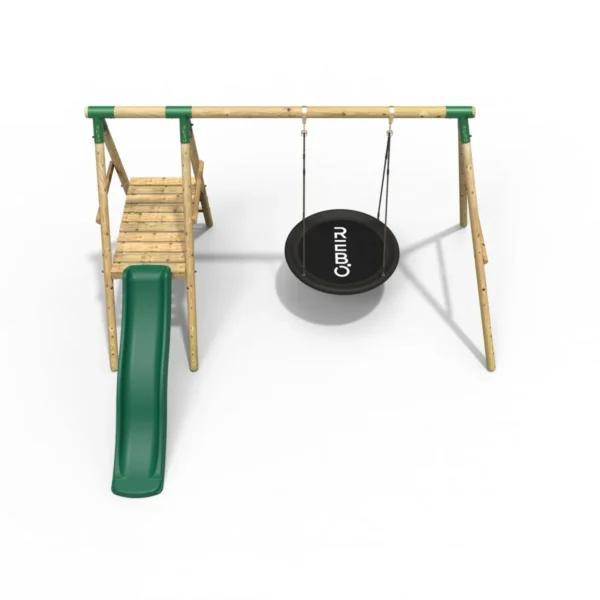 Rebo Rosetta Wooden Swing Set with Platform and Slide - Image 4