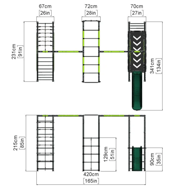 Rebo Steel Series Metal Swing Maximum Play Set - Standard Swings Green - Image 2