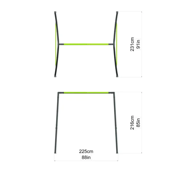 Rebo Steel Series Metal Swing Set - Double Swing Green - Image 2