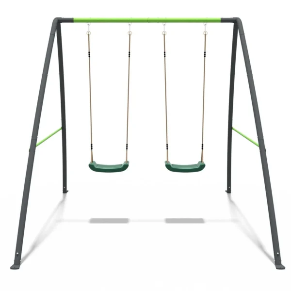 Rebo Steel Series Metal Swing Set - Double Swing Green - Image 5