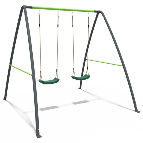 Rebo Steel Series Metal Swing Set - Double Swing Green - Image 4