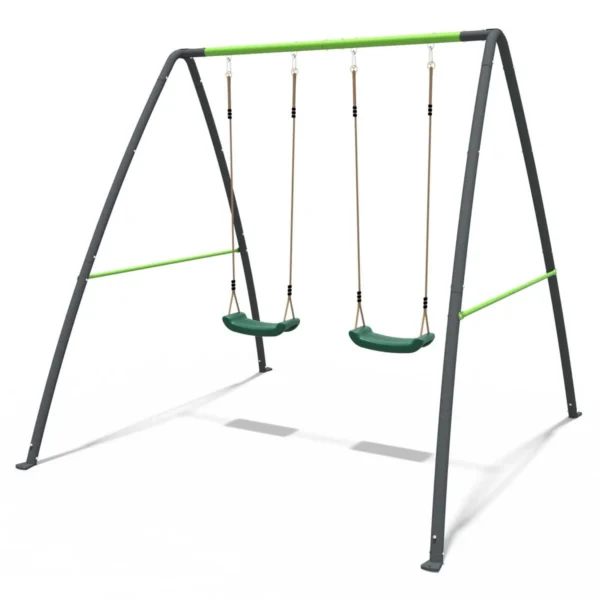 Rebo Steel Series Metal Swing Set - Double Swing Green - Image 6