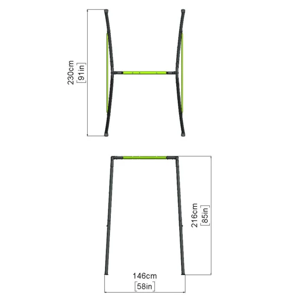 Rebo Steel Series Metal Swing Set - Single Swing Green - Image 3