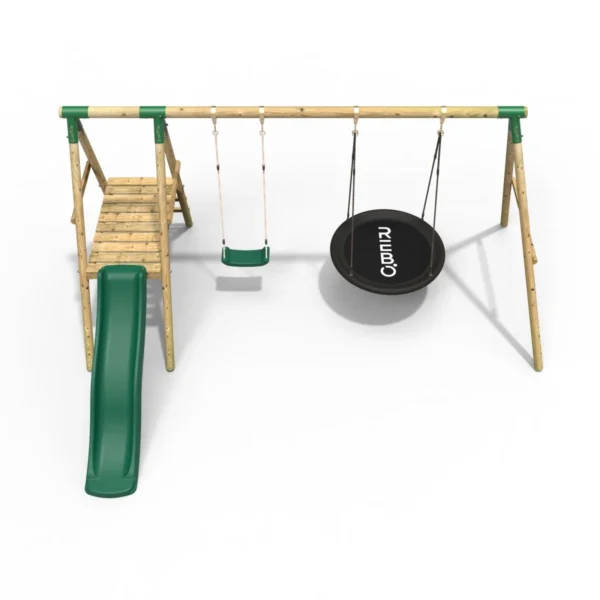 Rebo Ulysses Wooden Swing Set with Platform and Slide