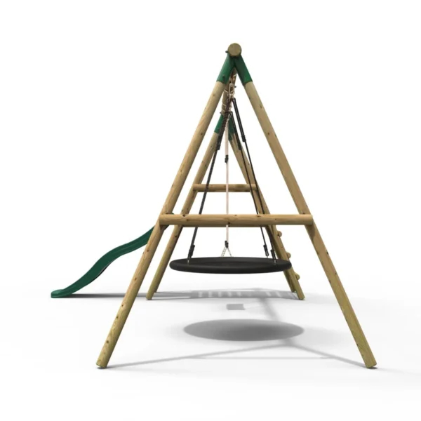 Rebo Ulysses Wooden Swing Set with Platform and Slide - Image 4