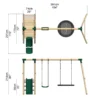Rebo Ulysses Wooden Swing Set with Platform and Slide - Image 2