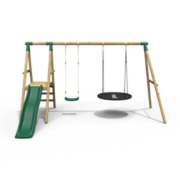 Rebo Ulysses Wooden Swing Set with Platform and Slide - Image 5