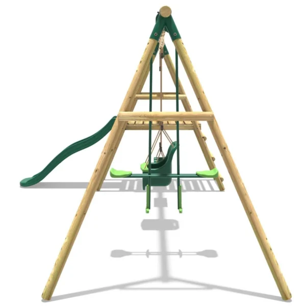 Rebo Voyager Wooden Swing Set with Platform and Slide - Image 4