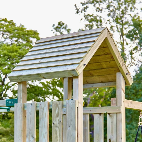 Rebo Wooden Climbing Frame with Swings, Slide, Up & over Climbing wall and Monkey Bars - Dolomite - Image 3