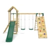 Rebo Wooden Climbing Frame with Swings, Slide, Up & over Climbing wall and Monkey Bars - Dolomite - Image 5