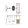 Rebo Wooden Garden Swing Set with Extra-Long Monkey Bars - Sage Pink - Image 2