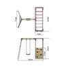Rebo Wooden Garden Swing Set with Extra-Long Monkey Bars - Solar Pink - Image 2