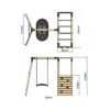 Rebo Wooden Garden Swing Set with Monkey Bars - Boat Green - Image 2