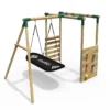 Rebo Wooden Garden Swing Set with Monkey Bars - Boat Green - Image 3
