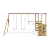 Rebo Wooden Garden Swing Set with Monkey Bars - Solar Green - Image 6