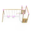 Rebo Wooden Garden Swing Set with Monkey Bars - Solar Green - Image 4
