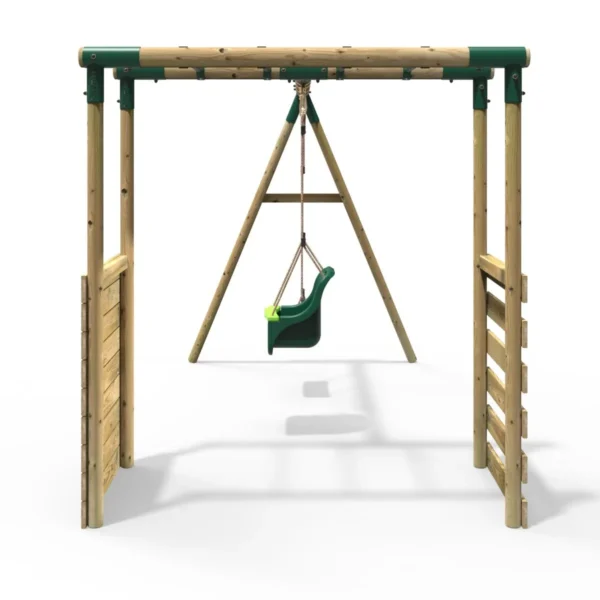 Rebo Wooden Garden Swing Set with Monkey Bars - Luna Green - Image 5