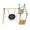 Rebo Wooden Garden Swing Set with Monkey Bars - Mercury Green - Image 4